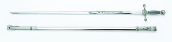 USA Airforce Academy Cadet Sword with scabbard and USAFA etching, blade length 32 inch