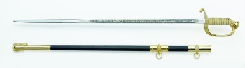 USA Coast Guard Officer Sword with scabbard, blade lengths 34" / 865 mm