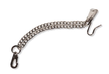 Sword chain made of metal with U-hook, nickelplated