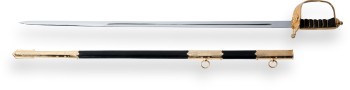 Épée de maître d'armes de la Royal Navy avec fourreau avec CIIIR couronne