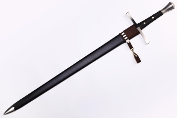 Nachtwache – mittelalterlich inspiriertes Schwert mit scharfer Federstahlklinge und Scheide