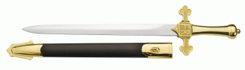 Espada de baterista/clarín británica M/1895 con vaina chapado en oro de 24 kilates