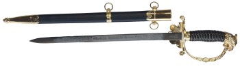 Bolivia, Army Academy dagger with leather scabbard, 24 carat gold plated, limited edition