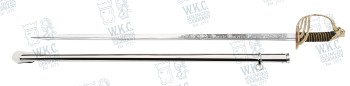 Belgian Infantry Officer Sword ERM with steel scabbard, with Flemish Etching