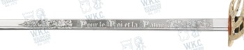 Belgian Infantry Officer Sword ERM with steel scabbard, with Flemish Etching