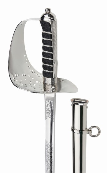 British Infantry Officer's Sword (1897 Pattern) with CIIIR Cypher nickel-plated carbonsteel blade