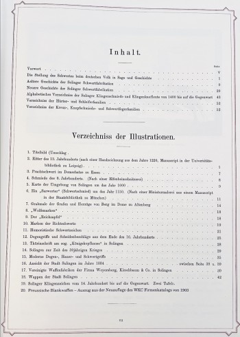 Historia de la industria de armas blancas en Solingen, libro