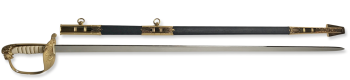 Greek Coast Guard Officer Sword with leather scabbard