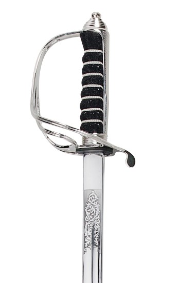 Royal Artillery Officer Sword stainless steel blade - recommended / With CIIIR Cypher