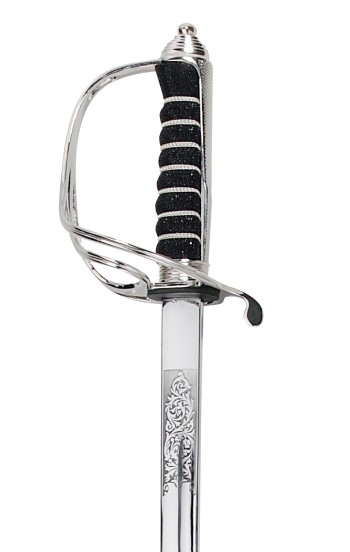 Royal Artillery Officer Sword carbonsteel blade (no plating) / With CIIIR Cypher