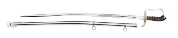 Bavarian Officer Sword M1855 with steelscabbard and clothcase, brass polished finish