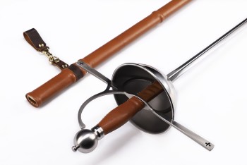 "Königswacht" - Funktionelles fulltang Rapier mit Scheide - scharf