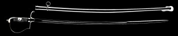 German cavalry saber (Blüchersäbel) without blade etching / nickelplated steel scabbard ,1 Ring