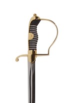 Sabre de cavalerie allemand (Blüchersäbel), dorée, avec fourreau noir à 1 anneau