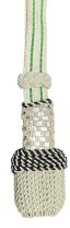 Dragonne, argent avec tresse d'argent / rayures vertes
