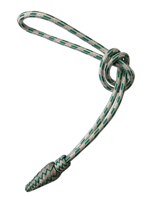 Sword knot - white with green inlay