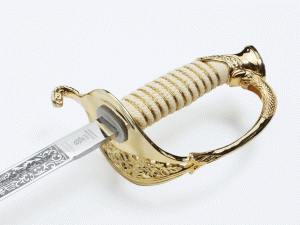 Bolivia Navy officer's sword with leather sheath