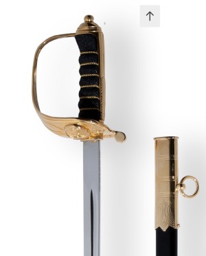 Espada de maestro de armas de la Royal Navy con vaina, corona CIIIR