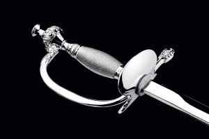 German Infantry Officer sword (IOD) without blade etching / with locking hinge, NICKELPLATED