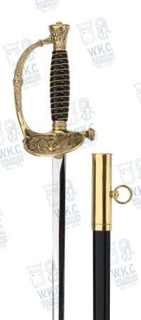 France Epée Commissaire (Officer) sword with leather scabbard