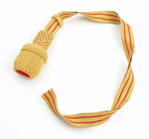 Golden Sword knot with 2 red stripes