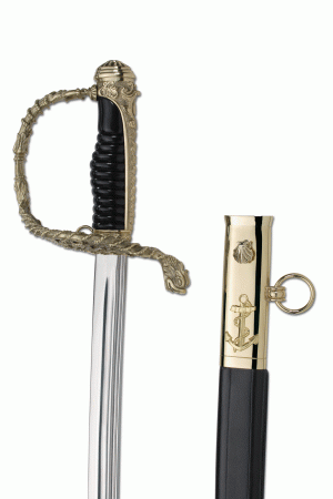 Morocco Navy officer's saber with leather sheath