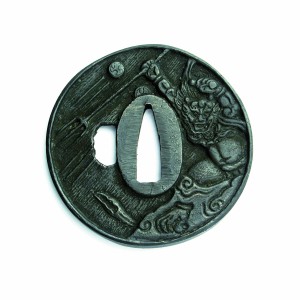 Tsuba, rund mit Motiv