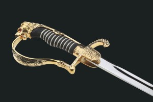 Modèle historique du sabre d'officier allemand, sabre tête de lion