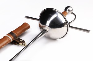 "Königswacht" - Funktionelles fulltang Rapier mit Scheide - scharf