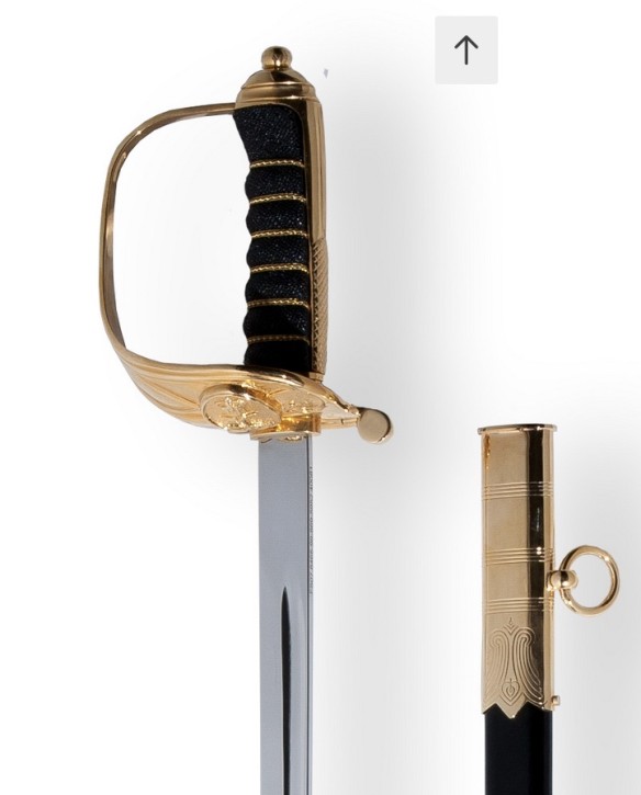 Espada de maestro de armas de la Royal Navy con vaina, corona EIIR
