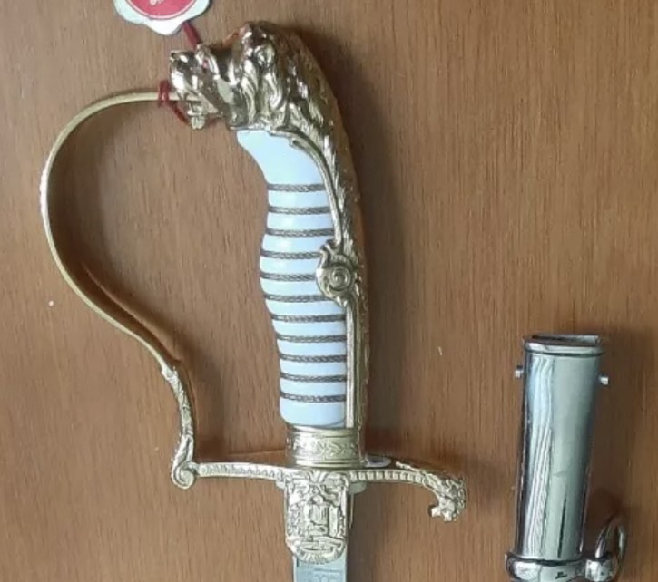 Venezuela National Guard, lion head officer's saber with steel scabbard