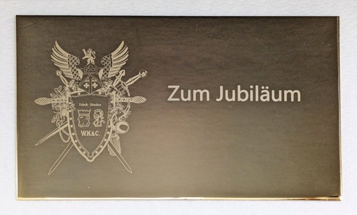 Custom-Engraved brass plate (goldplated) for wooden box