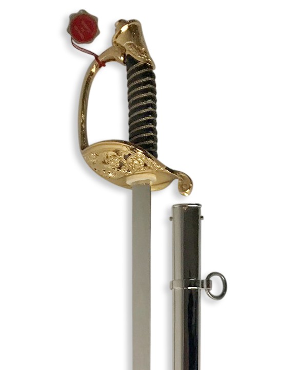 Épée d'officier de l'armée grecque avec fourreau en acier nickelé