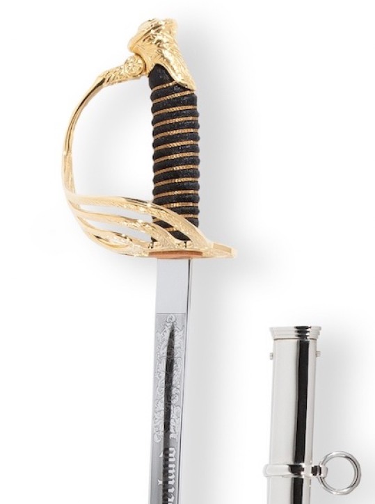 Belgian Cavalry Officer Sword ERM with steel scabbard, with  Flemish Etching