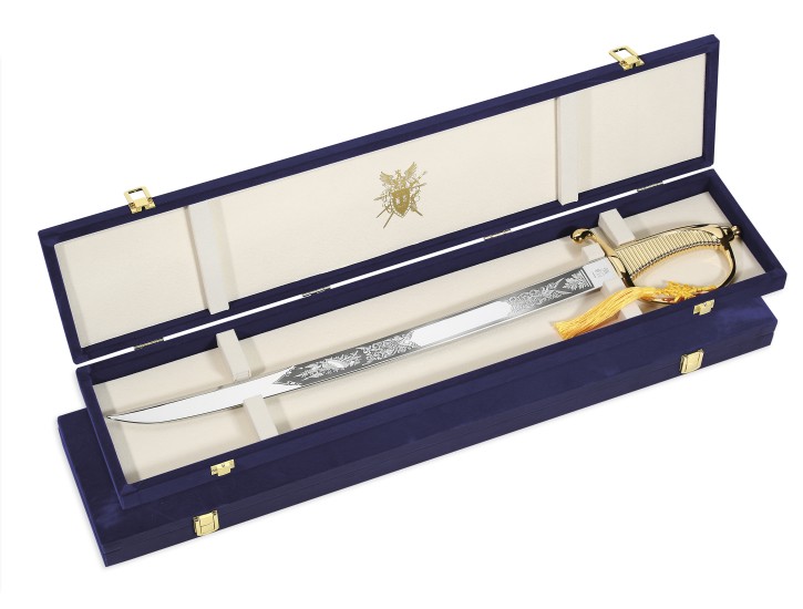 WKC Deluxe Champagne Saber, 24 carat gold plated / with Victoria Champagne Saber Etching