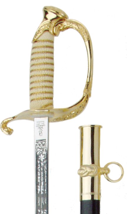 USA Coast Guard Officer Sword with scabbard, blade lengths 34" / 865 mm
