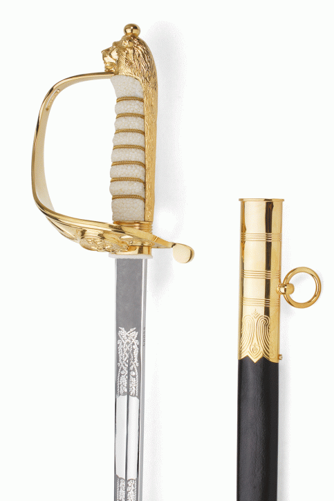 Épée d'officier de la Garde côtière du Kenya avec étui en cuir