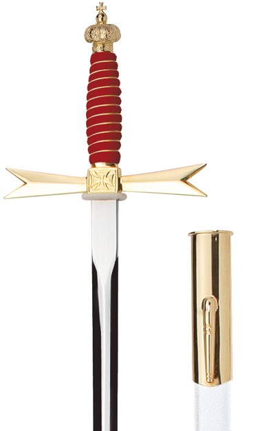 Masonic Sword white Grip / crown pommel / white Scabbard with hook