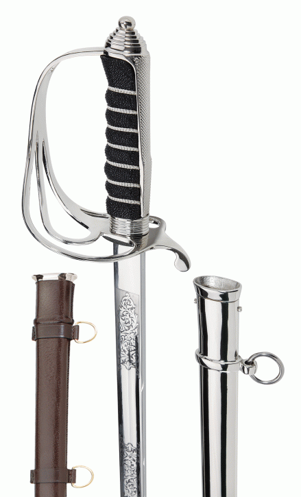 Royal Artillery Officer Sword carbonsteel blade (no plating) / With EIIR Cypher