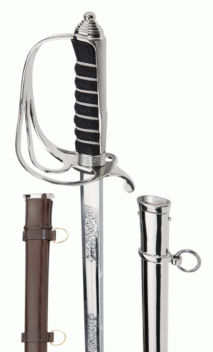 Royal Artillery Officer Sword carbonsteel blade (no plating) / With CIIIR Cypher