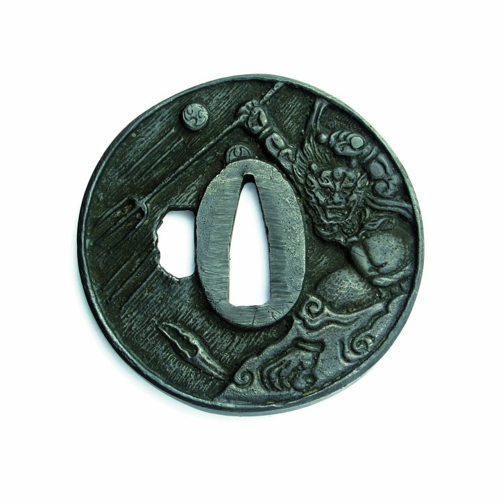 Tsuba, round, with motif