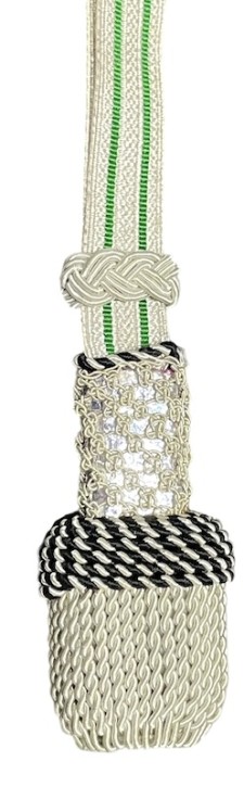Dragona, plateado con trenza plateada / verde