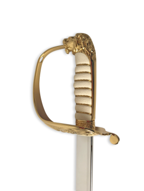 Greek Coast Guard Officer Sword with leather scabbard