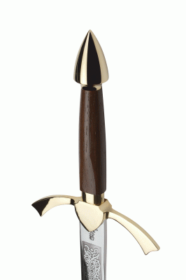 Sword with wooden plaque
